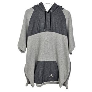 Michael Jordan Gray Two-Tone Short Sleeve Hoodie Mens XL